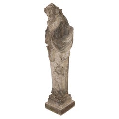 French 19th Century Stone Figurative Column