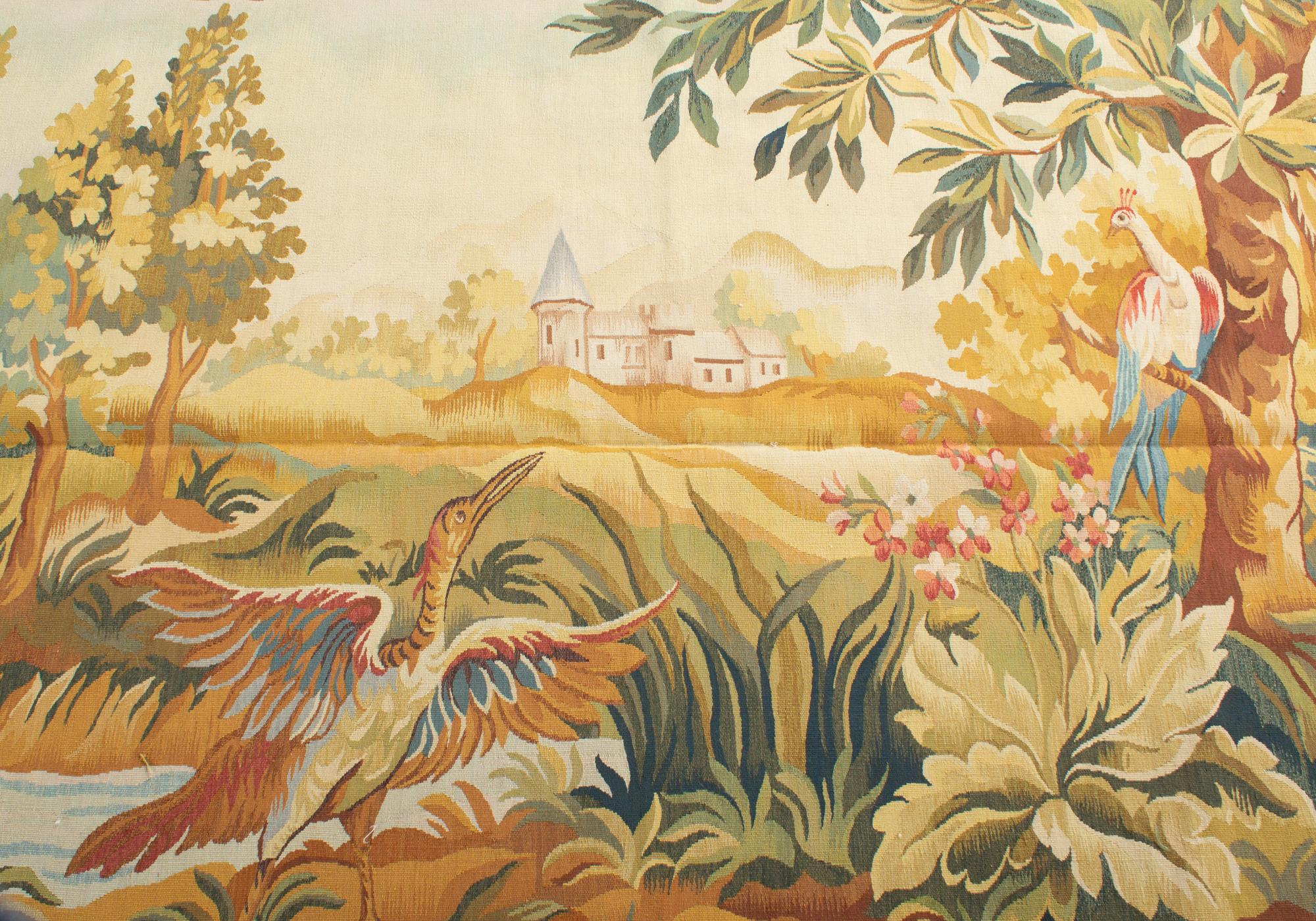 Hand-Woven French 19th Century Style Landscape Tapestry For Sale
