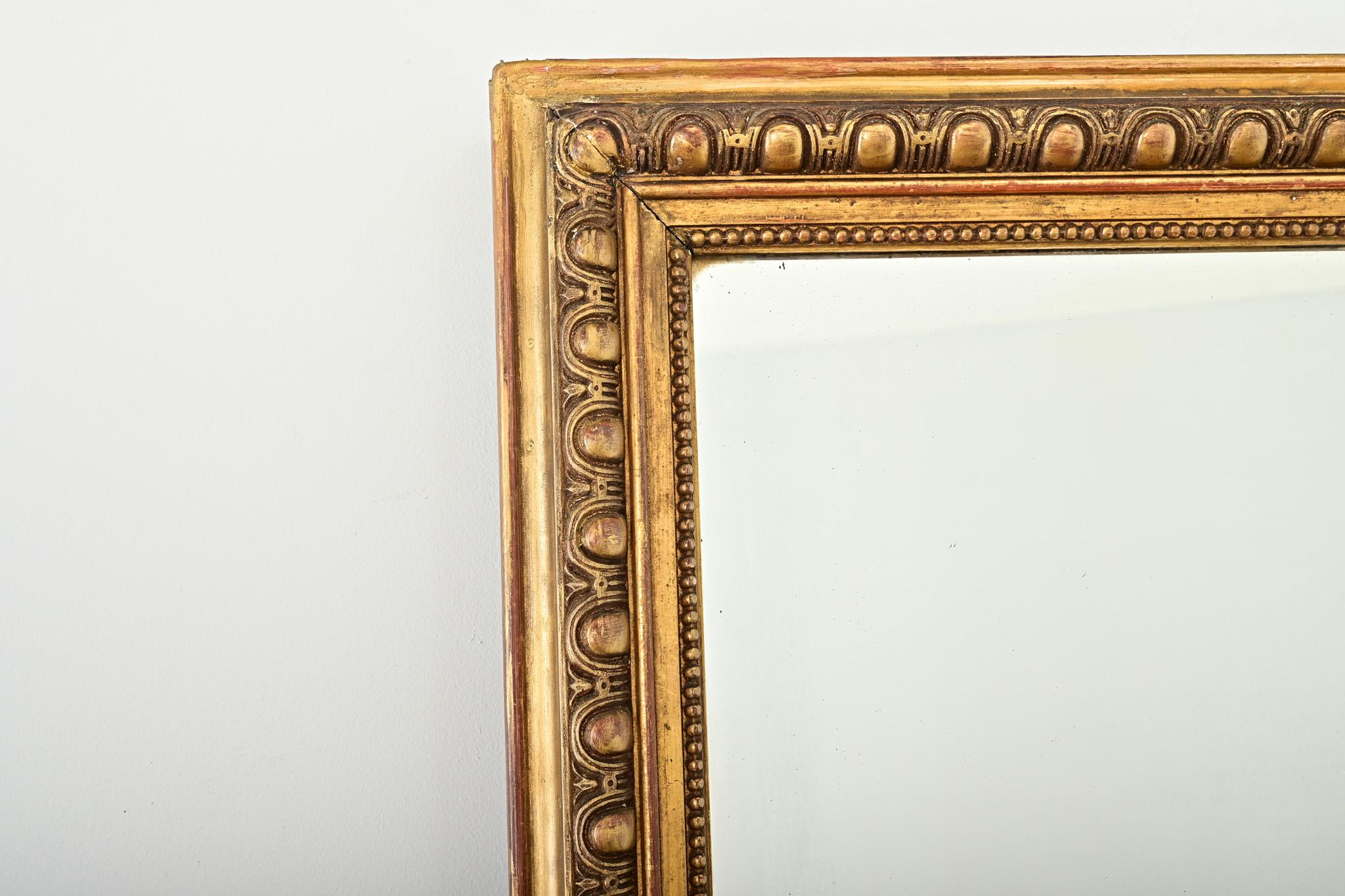 French 19th Century Symmetrical Egg & Dart Gilt Mirror For Sale 2
