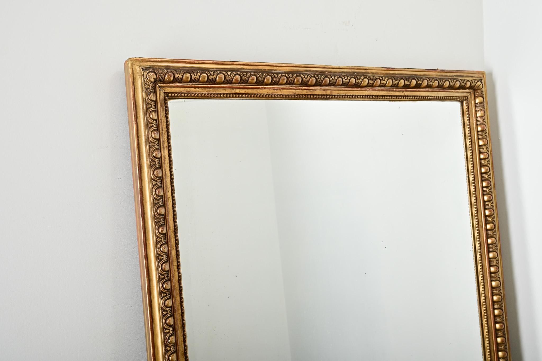 French 19th Century Symmetrical Egg & Dart Gilt Mirror For Sale 3