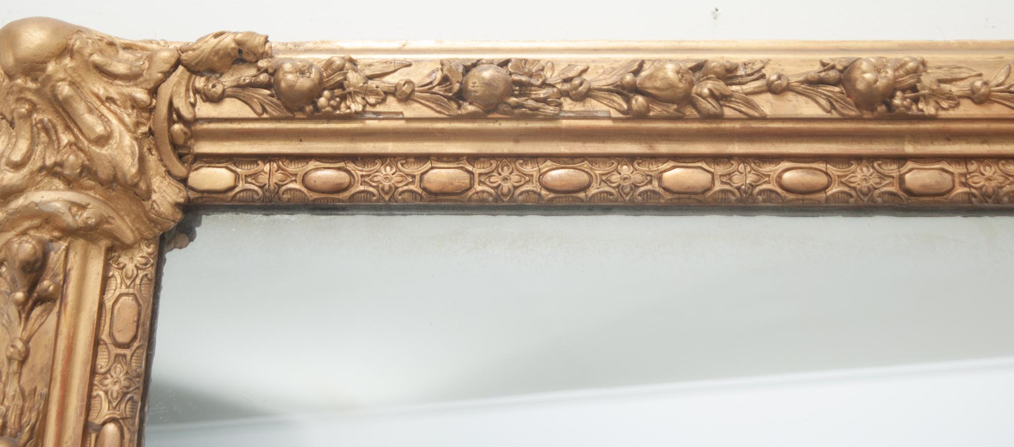 French 19th Century Symmetrical Gilt Mirror For Sale 6