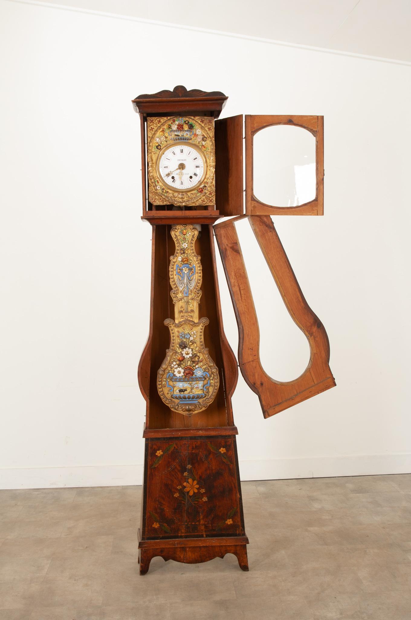 XIXe siècle Horloge à grande caisse française du 19e siècle en vente
