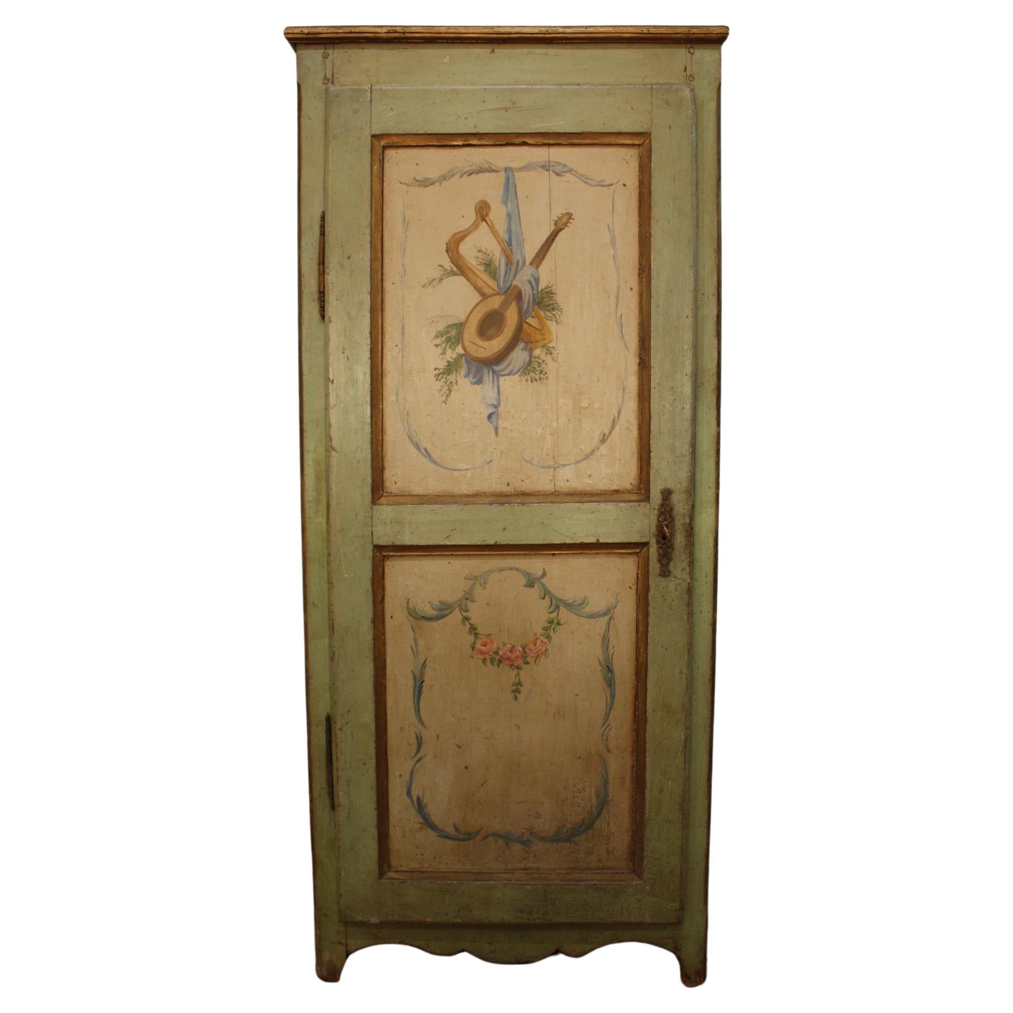 French 19th Century Tall Painted Cabinet For Sale