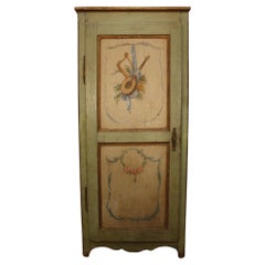 Antique French 19th Century Tall Painted Cabinet