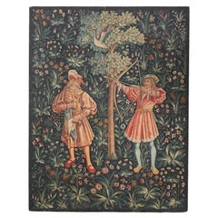 French 19th Century Tapestry-Style Painting on Canvas