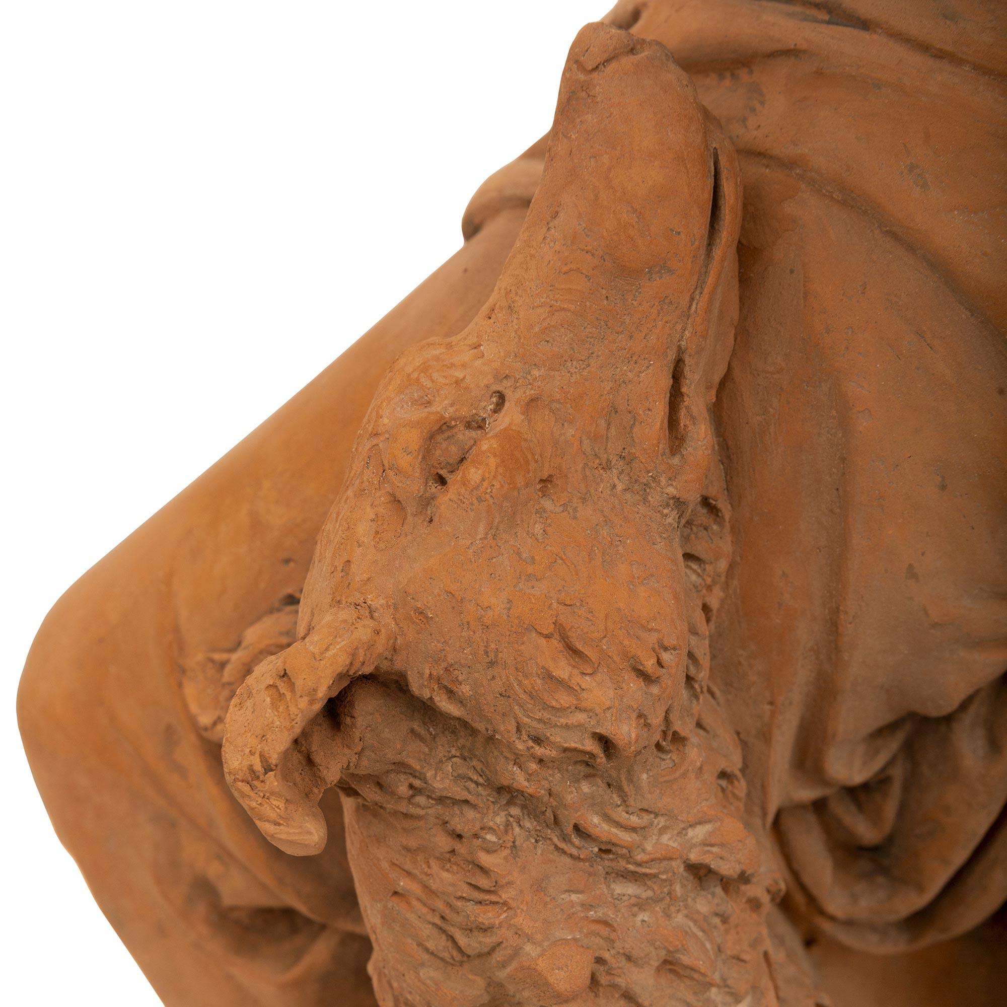 Scultura in terracotta francese del XIX secolo raffigurante Diana, firmata Albert Ernest Carrier in vendita 2