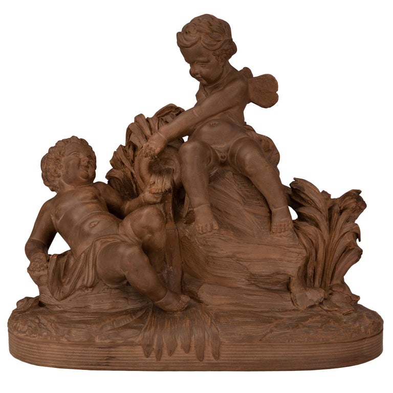 French 19th Century Terra Cotta Statue For Sale at 1stDibs