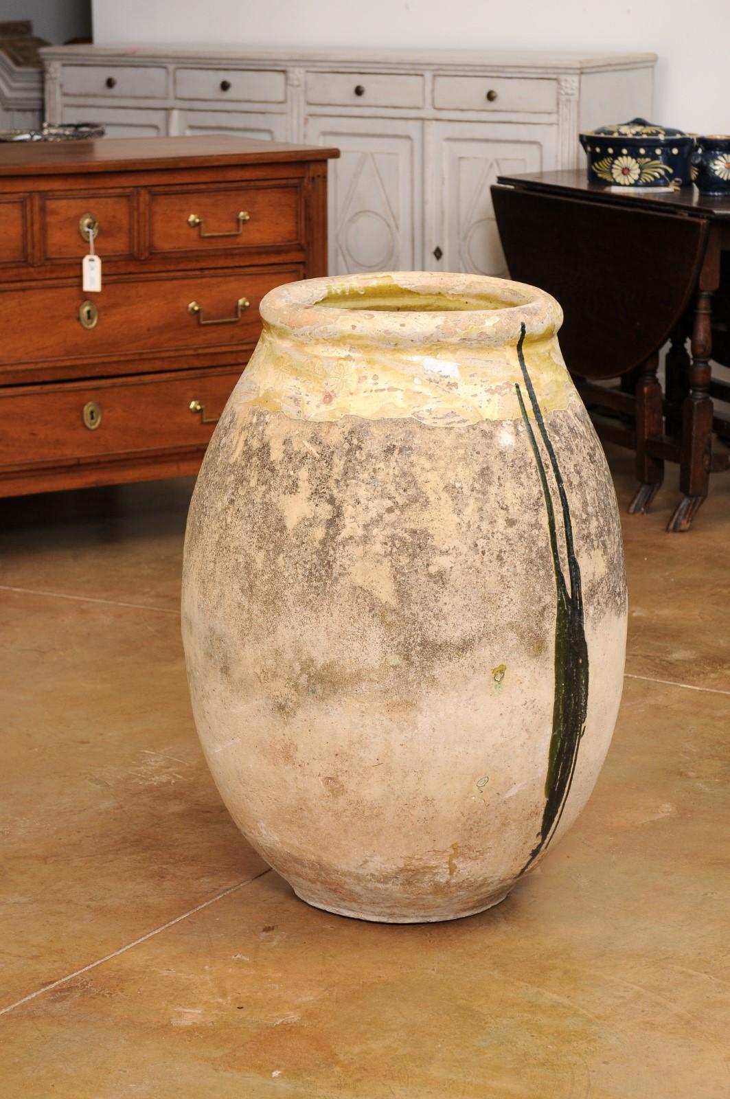 French 19th Century Terracotta Biot Jar with Yellow Glaze and Rustic Character For Sale 5