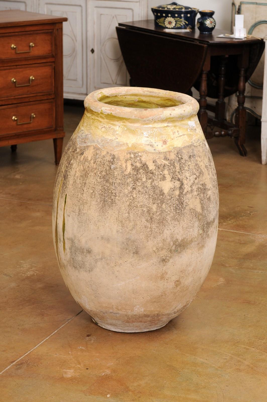 French 19th Century Terracotta Biot Jar with Yellow Glaze and Rustic Character For Sale 6