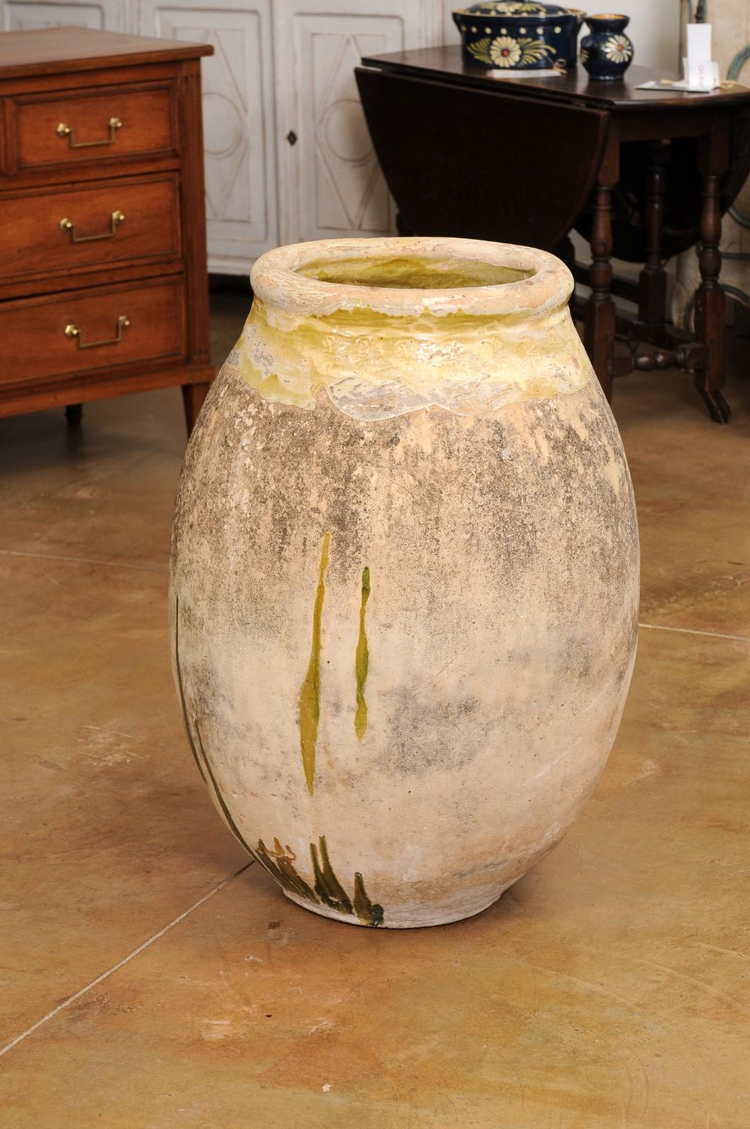 French 19th Century Terracotta Biot Jar with Yellow Glaze and Rustic Character For Sale 7