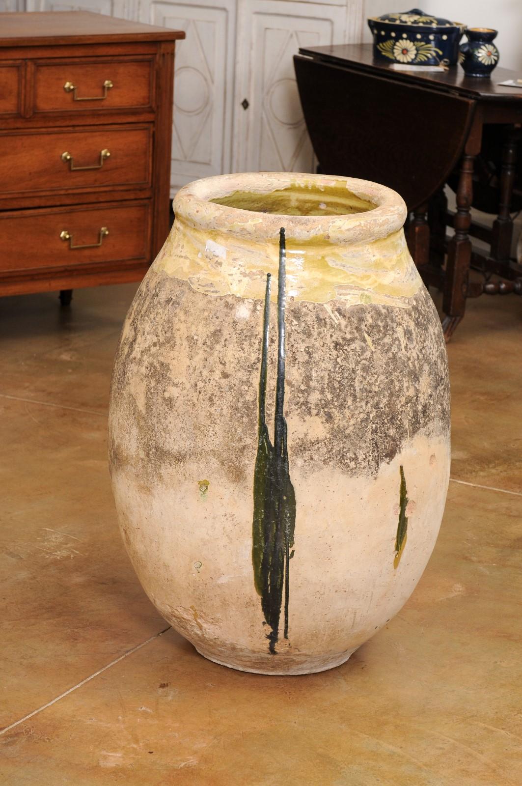 French 19th Century Terracotta Biot Jar with Yellow Glaze and Rustic Character For Sale 4