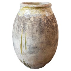 Antique French 19th Century Terracotta Biot Jar with Yellow Glaze and Rustic Character