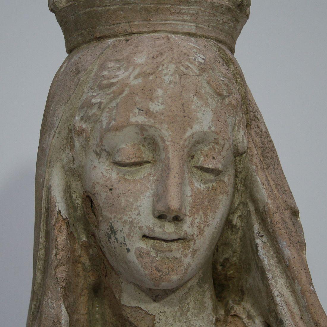 French 19th Century Terracotta Head of a Madonna 11