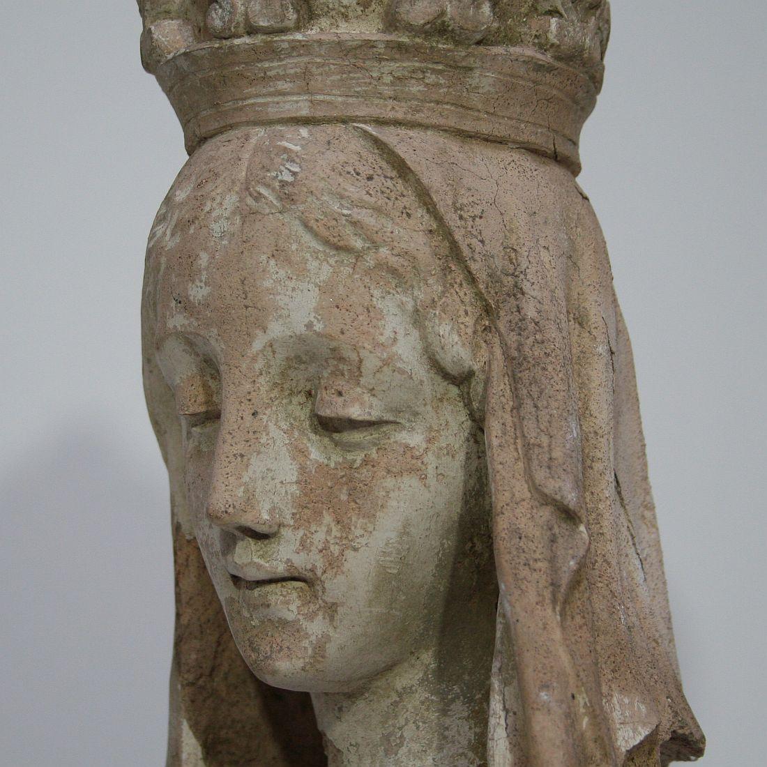 French 19th Century Terracotta Head of a Madonna 12