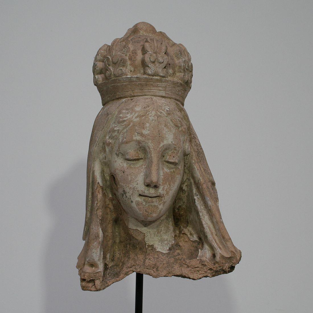 French 19th Century Terracotta Head of a Madonna 3