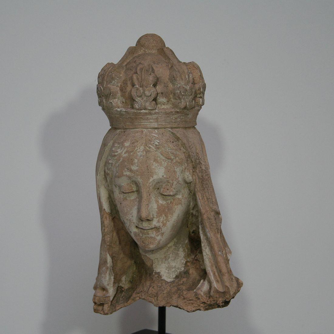 French 19th Century Terracotta Head of a Madonna 4
