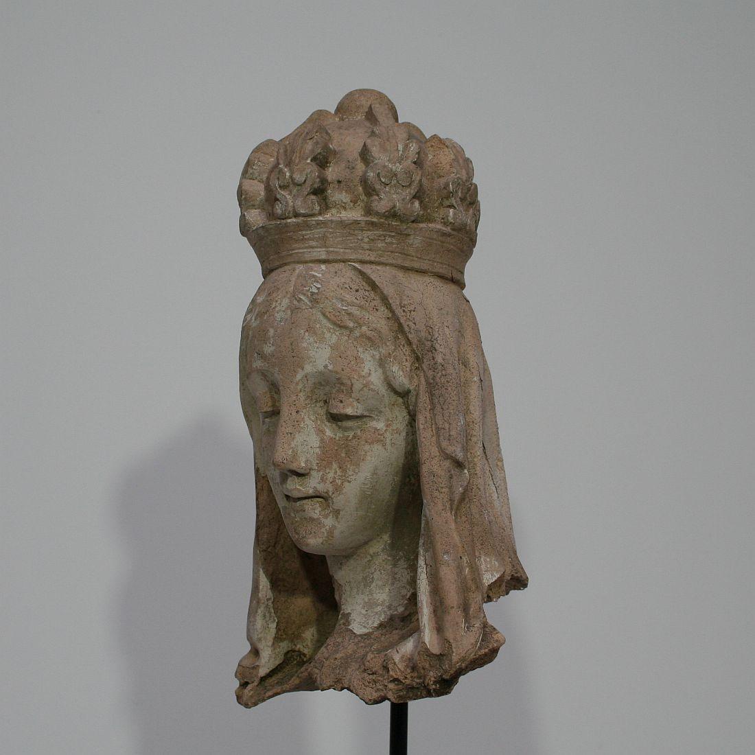French 19th Century Terracotta Head of a Madonna 5