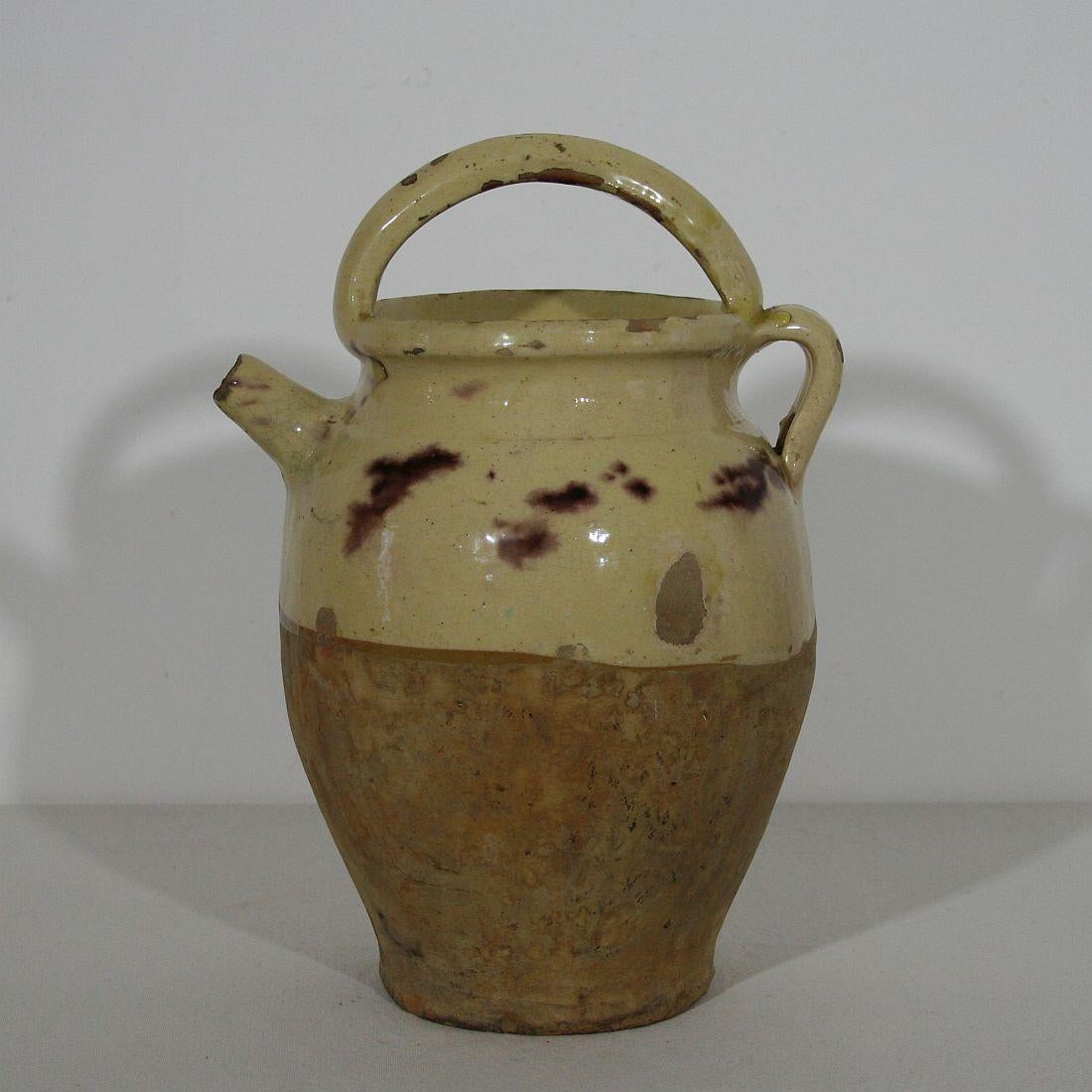 French Provincial French 19th Century, Terracotta Jug or Water Cruche