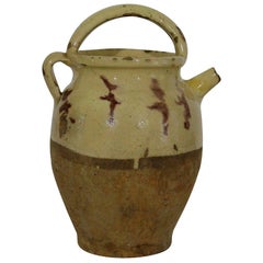 Antique French 19th Century, Terracotta Jug or Water Cruche