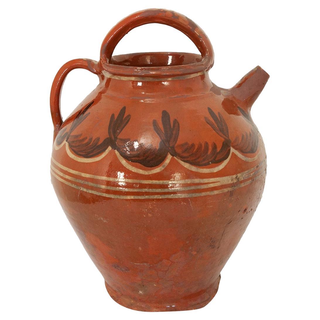 French 19th Century Terracotta Olive Oil Jar For Sale