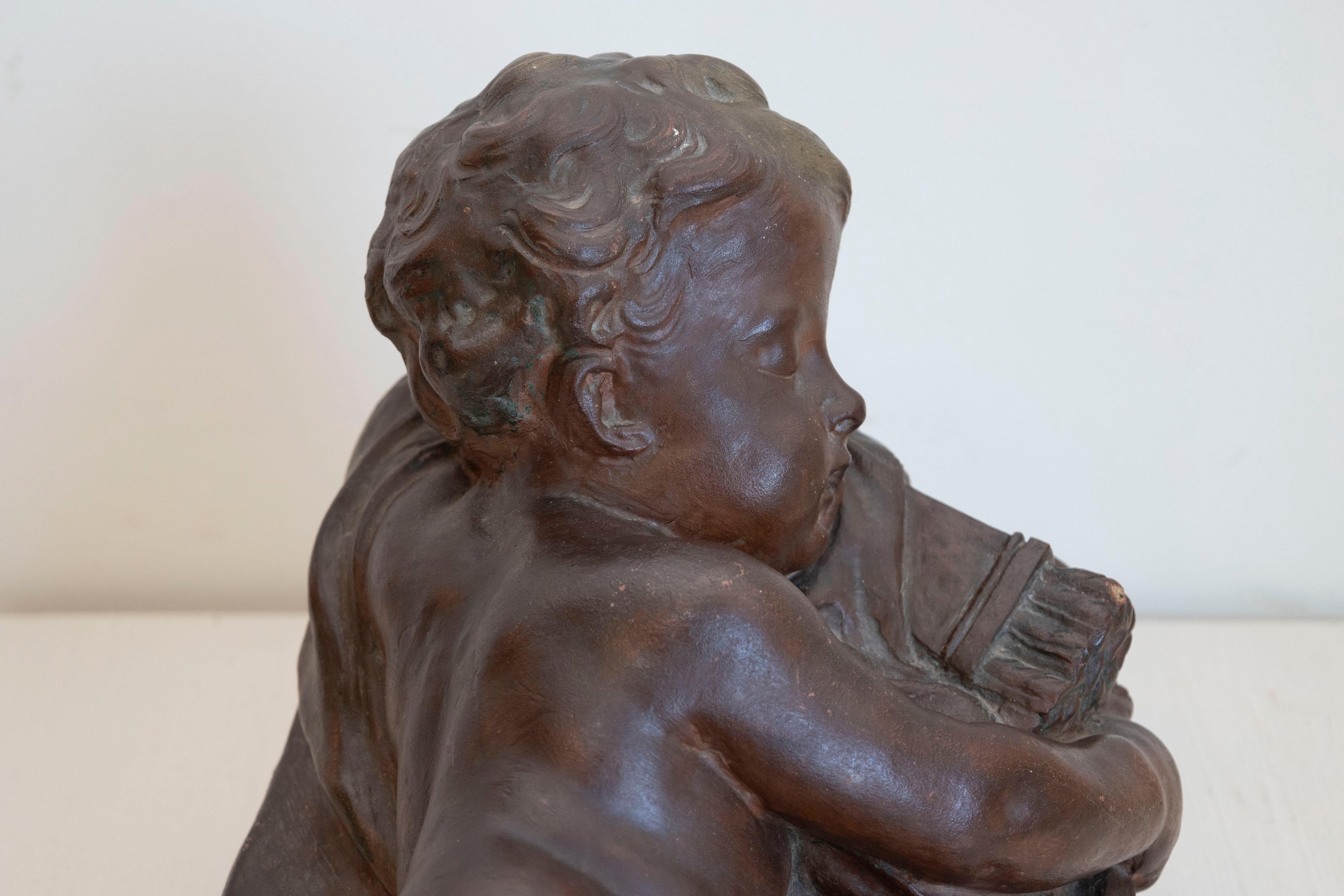 Cupido dormiente in terracotta francese del XIX secolo dopo Giovacchino Fortini in vendita 2