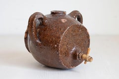 French 19th Century Terracotta Vinegar Pot with Chocolate Glaze and Great Patina