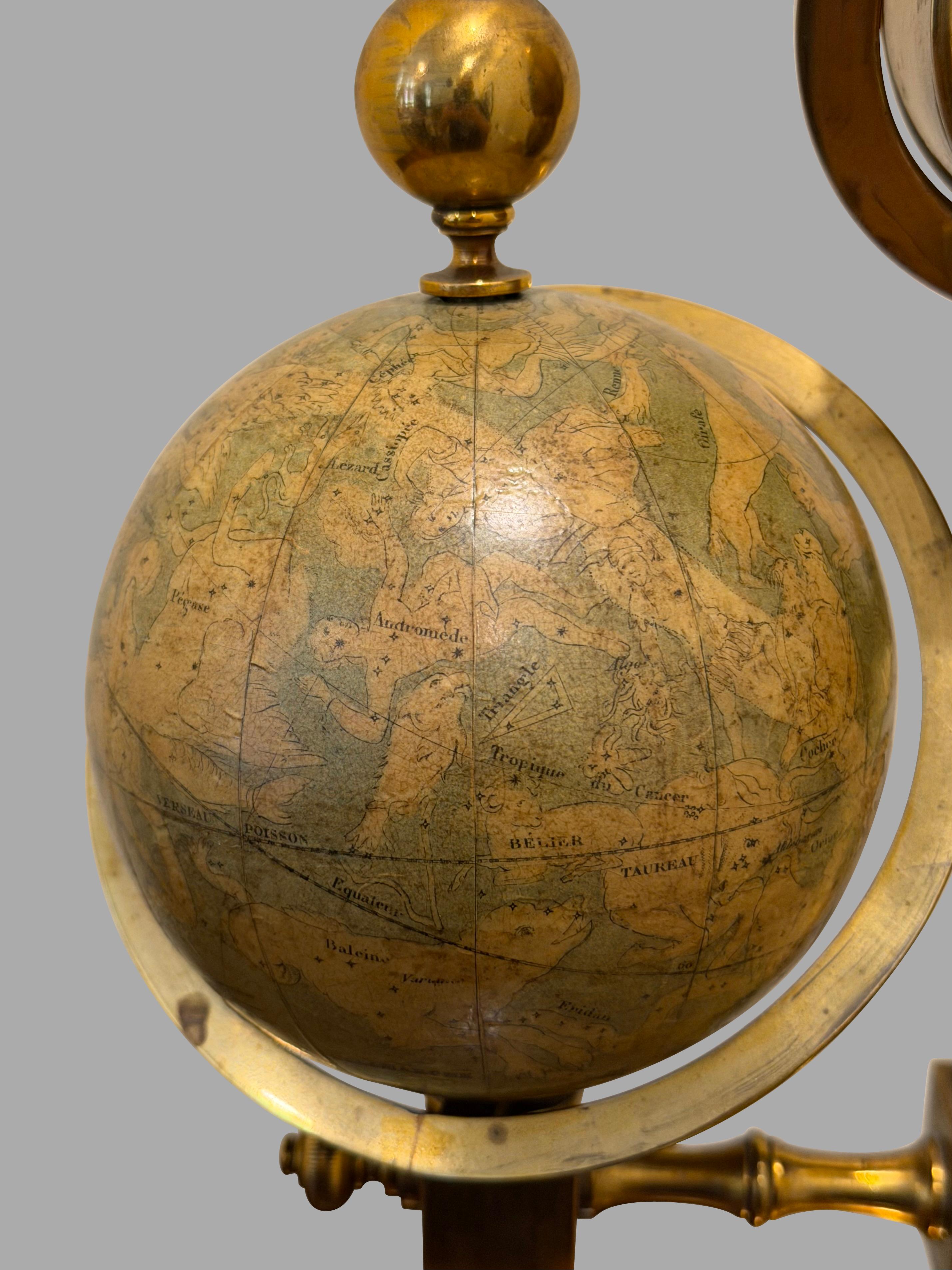Französisch 19. Jahrhundert terrestrischen und himmlischen Messing montiert Globus Kompendium im Angebot 6