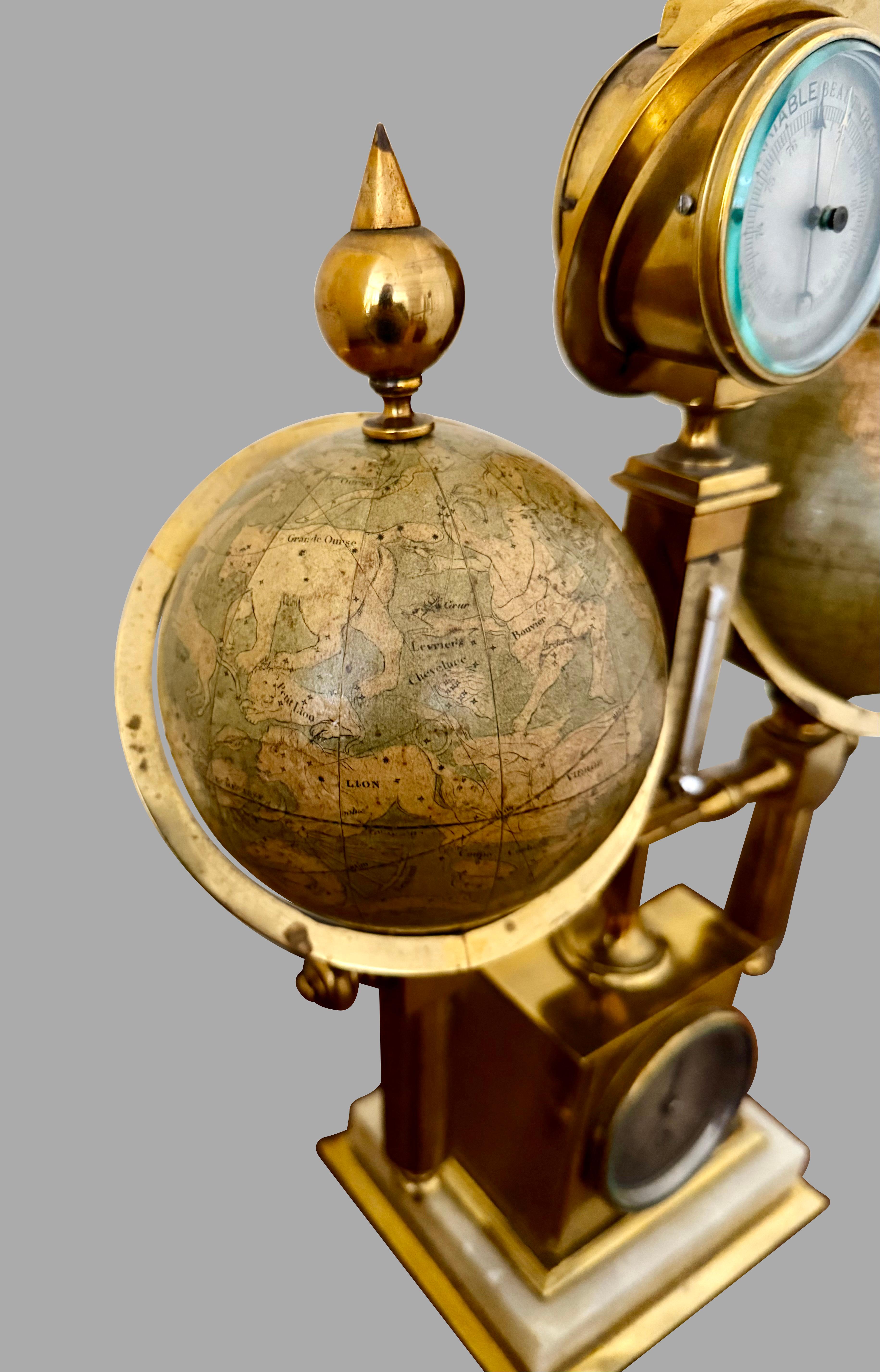 Französisch 19. Jahrhundert terrestrischen und himmlischen Messing montiert Globus Kompendium im Angebot 8