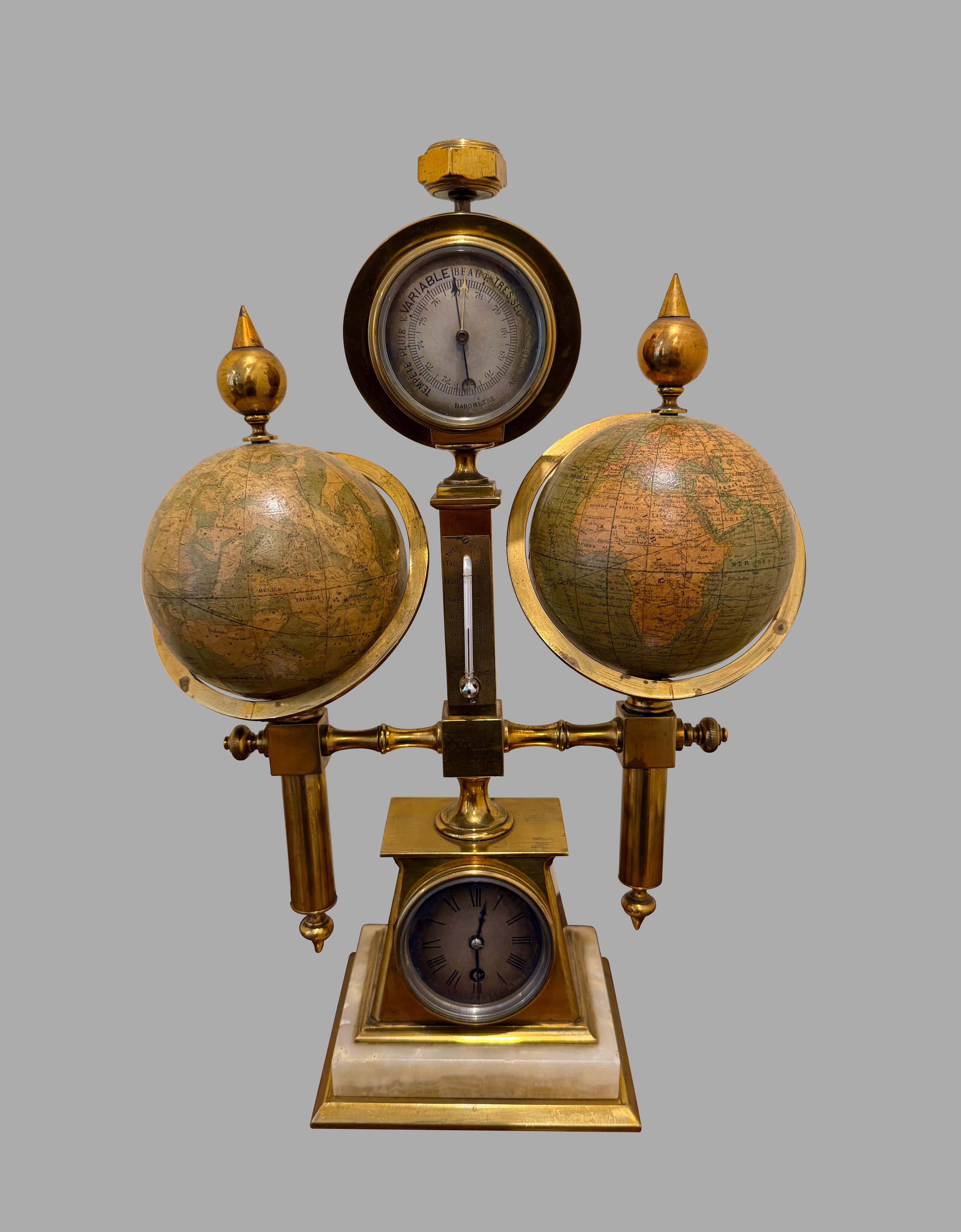 Französisch 19. Jahrhundert terrestrischen und himmlischen Messing montiert Globus Kompendium (Viktorianisch) im Angebot