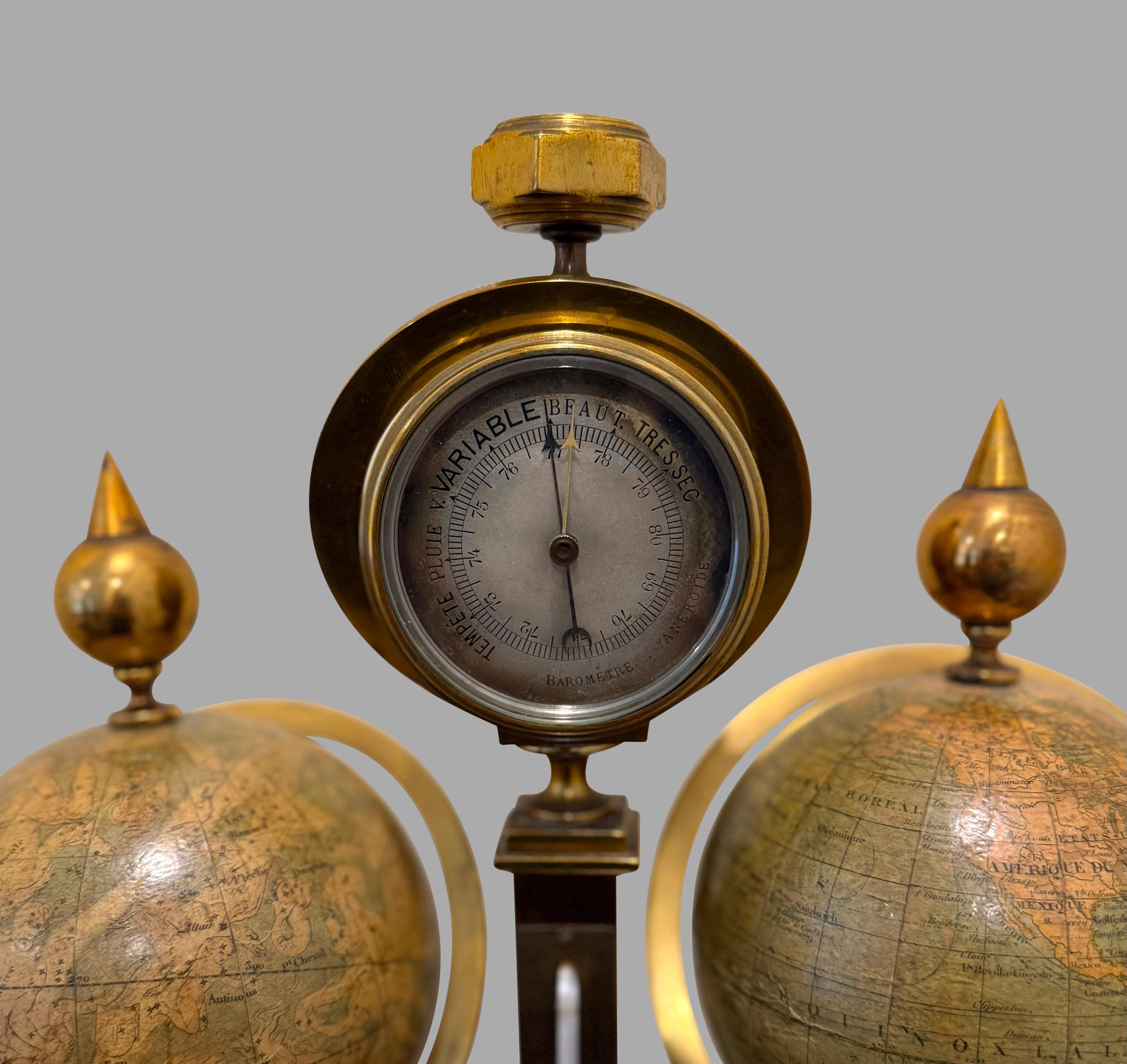 Französisch 19. Jahrhundert terrestrischen und himmlischen Messing montiert Globus Kompendium im Angebot 3