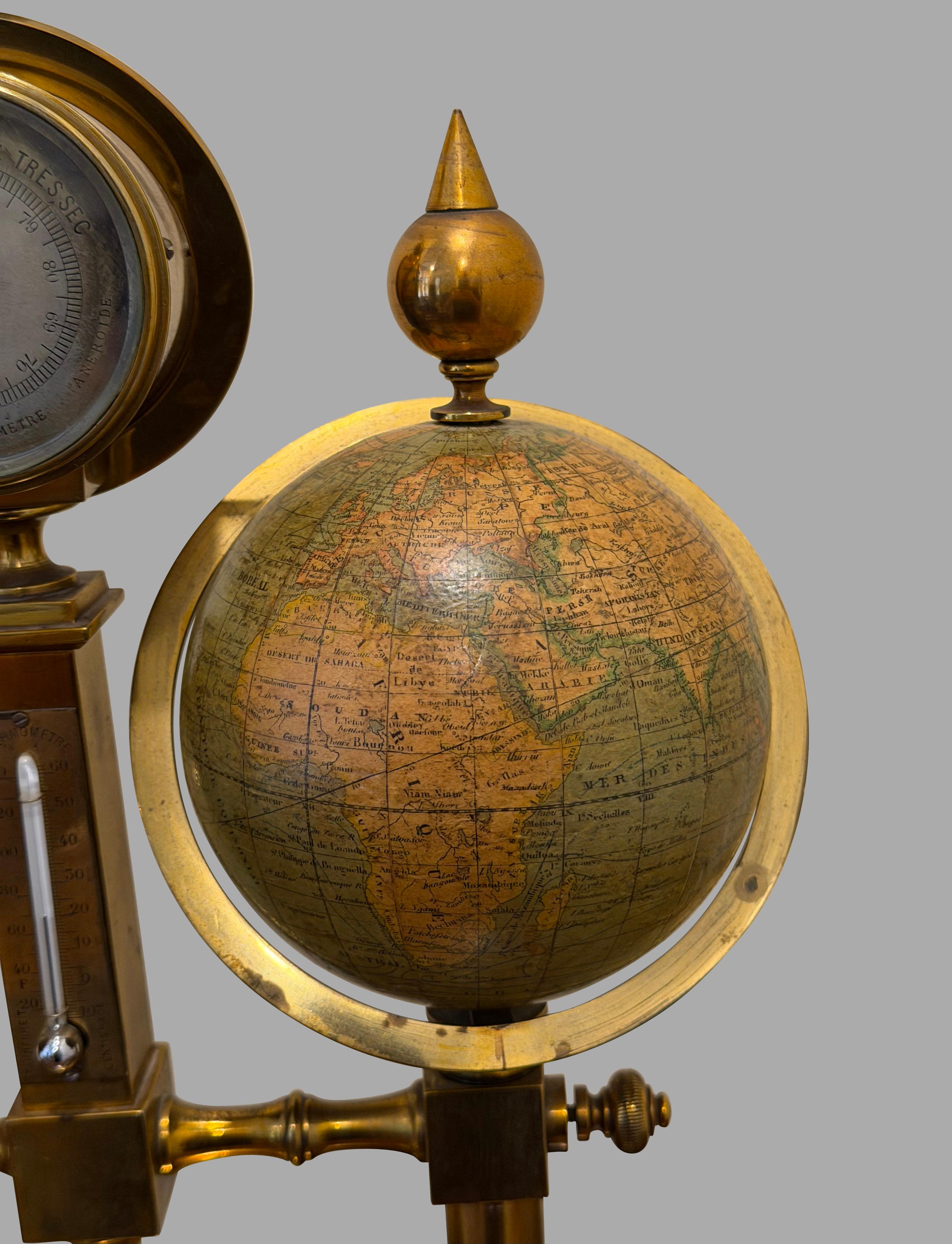 Französisch 19. Jahrhundert terrestrischen und himmlischen Messing montiert Globus Kompendium im Angebot 4