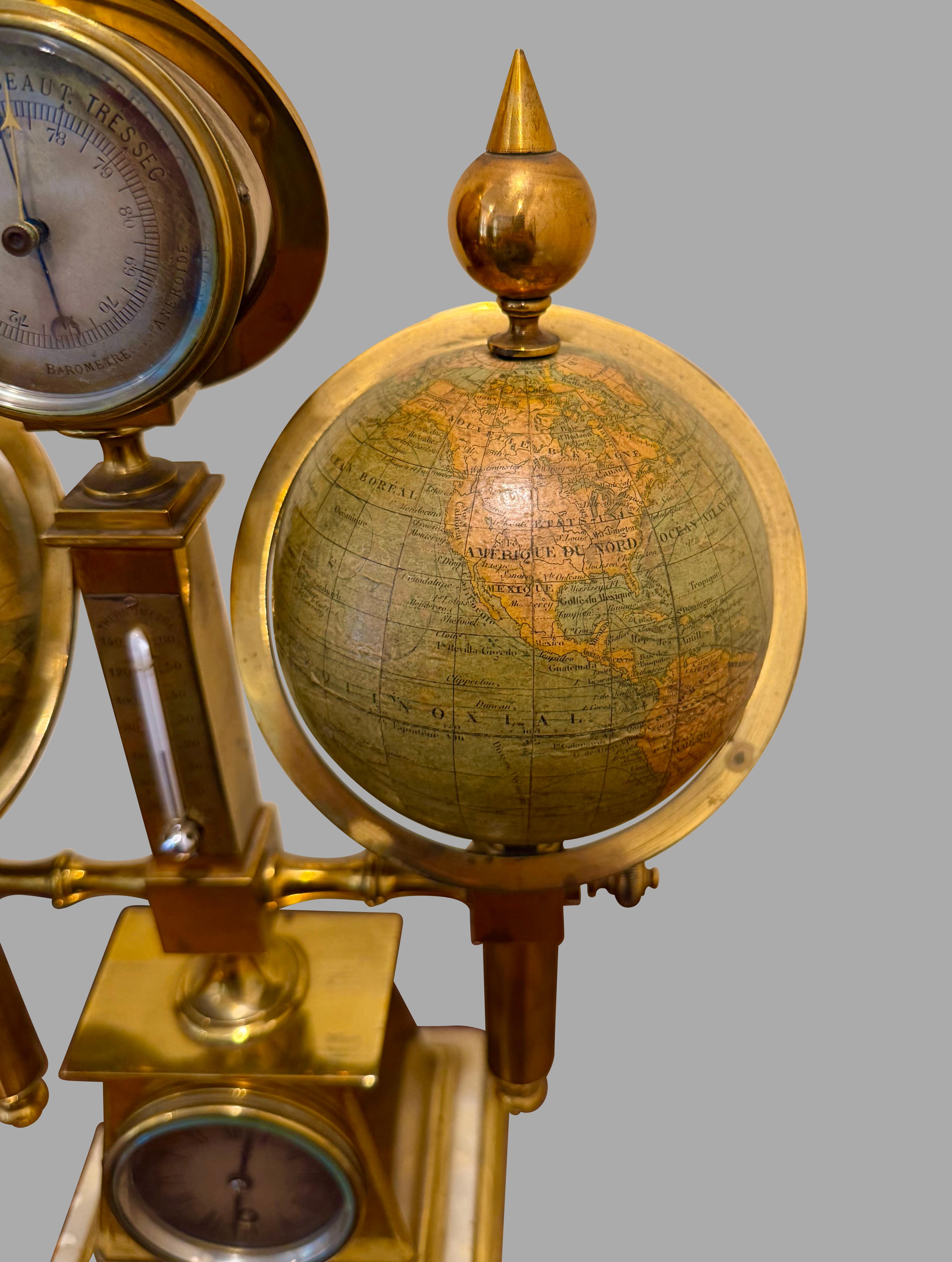 Französisch 19. Jahrhundert terrestrischen und himmlischen Messing montiert Globus Kompendium im Angebot 5