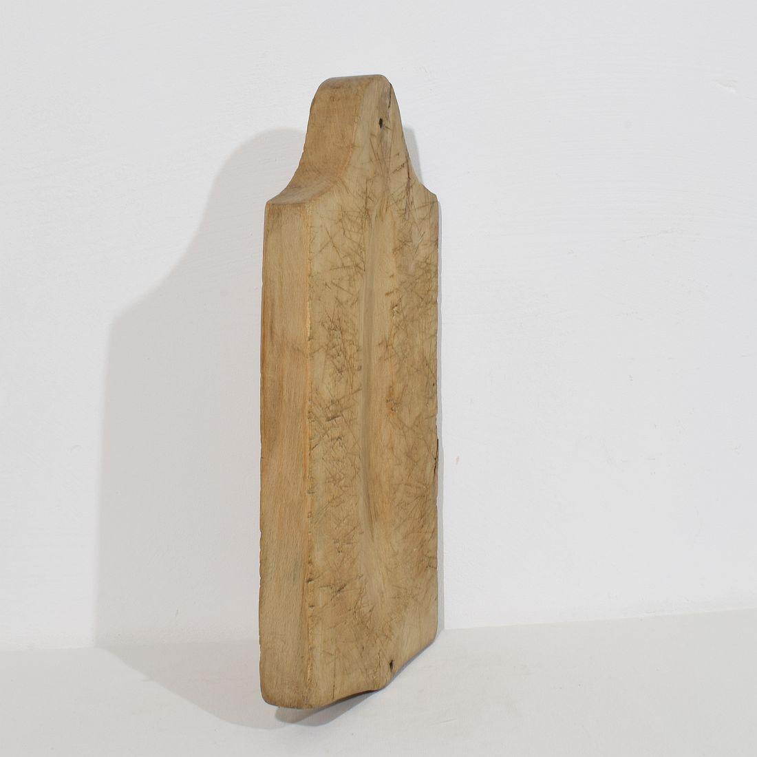 Hand-Carved French 19th Century, Thick Wooden Chopping or Cutting Board For Sale
