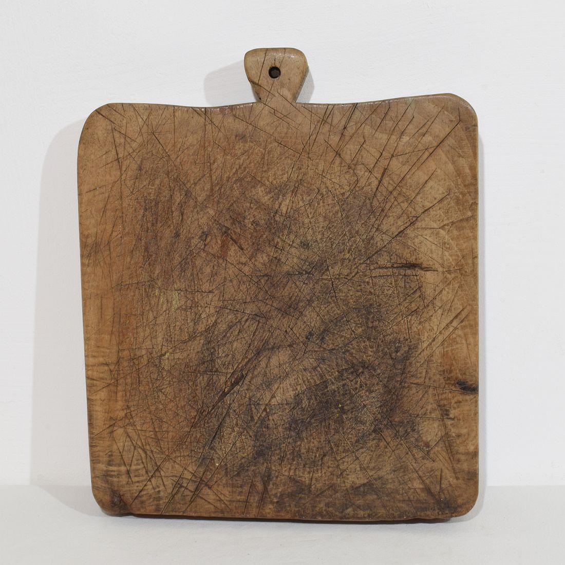 Hand-Carved French 19th Century, Thick Wooden Chopping or Cutting Board For Sale