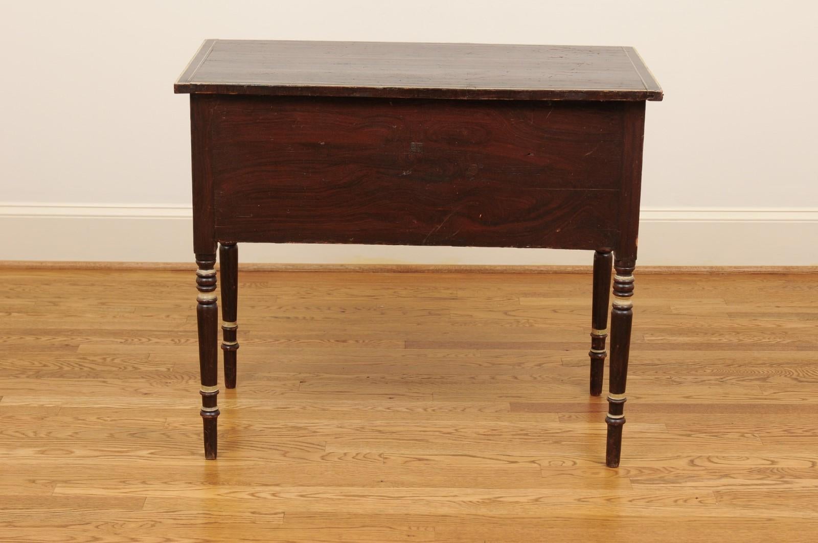 French 19th Century Three-Drawer Commode with Cylindrical Legs 6