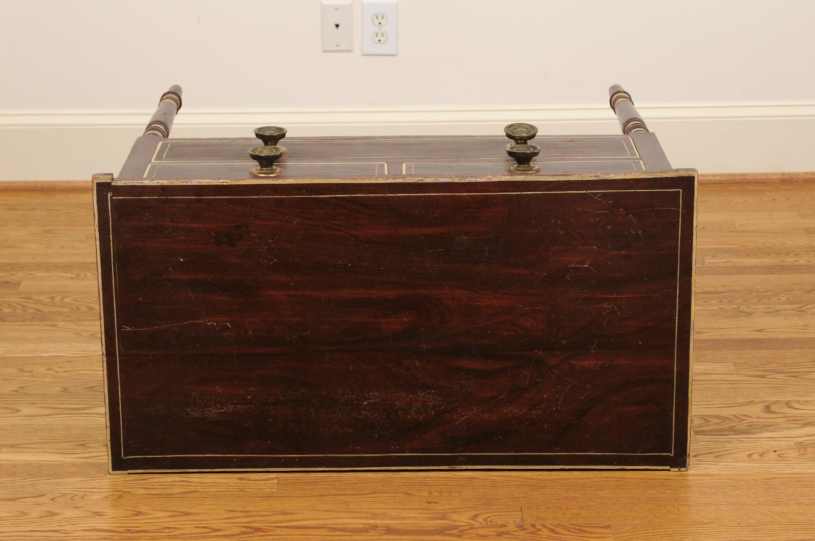 French 19th Century Three-Drawer Commode with Cylindrical Legs 7