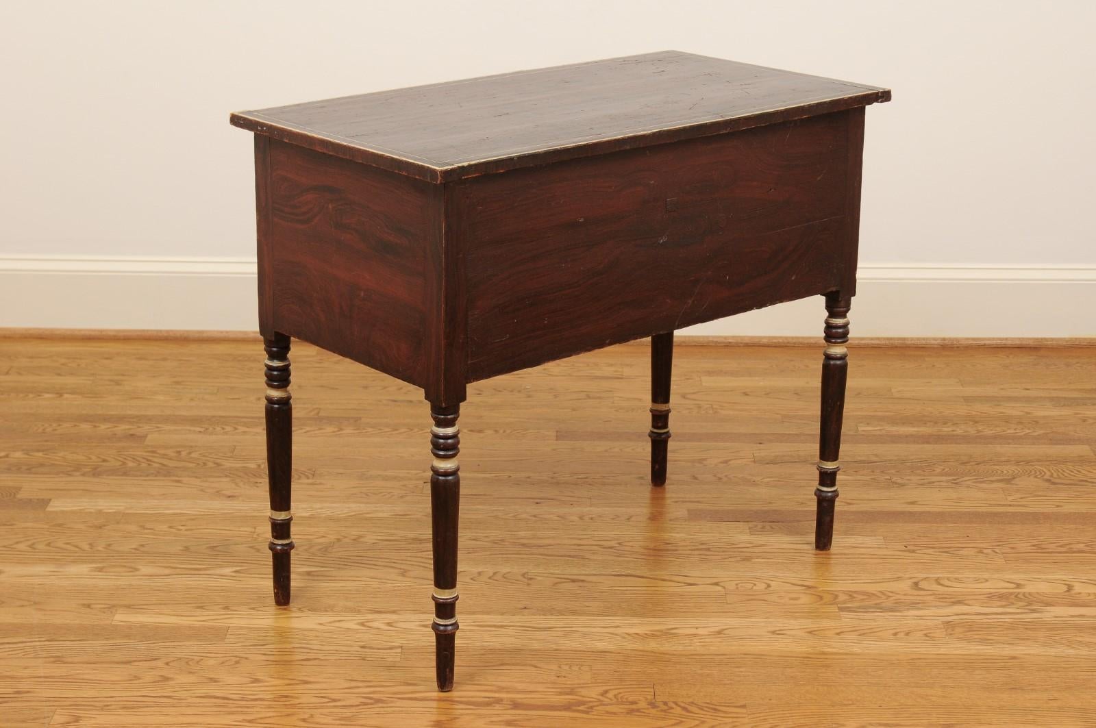 French 19th Century Three-Drawer Commode with Cylindrical Legs 8