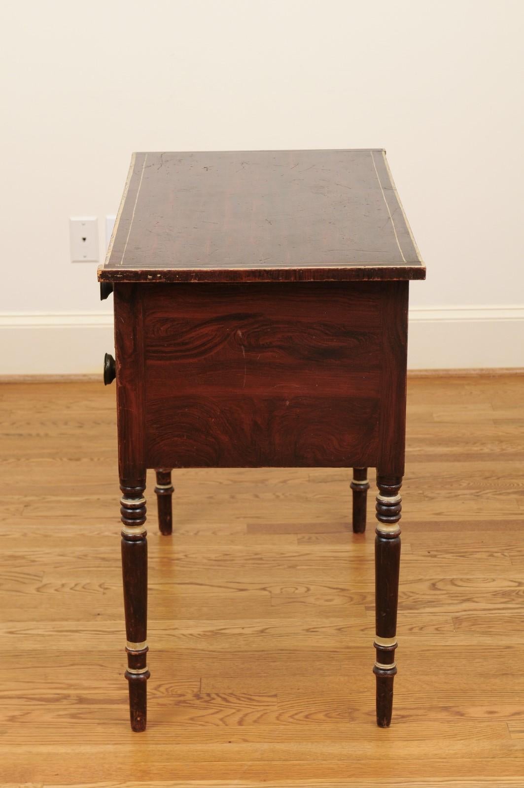 French 19th Century Three-Drawer Commode with Cylindrical Legs 9