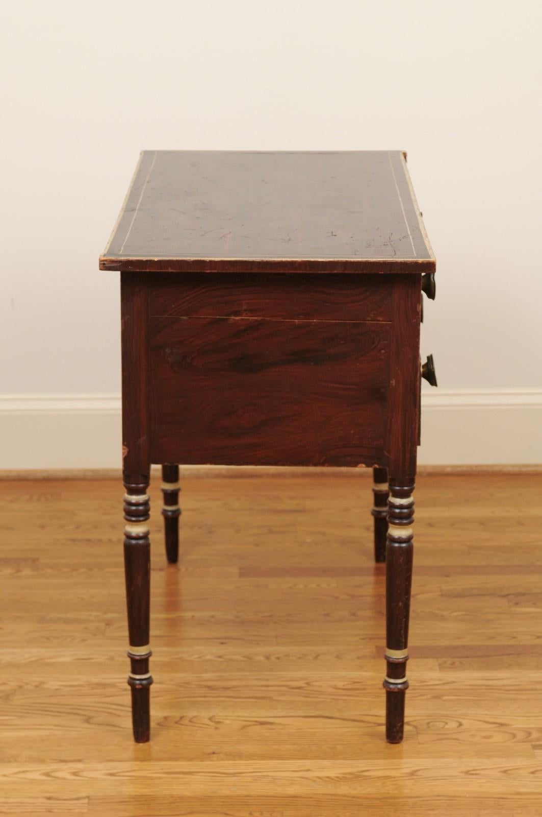 French 19th Century Three-Drawer Commode with Cylindrical Legs 4
