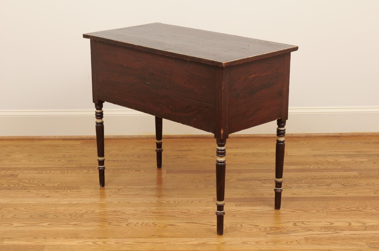 French 19th Century Three-Drawer Commode with Cylindrical Legs 5