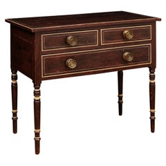 French 19th Century Three-Drawer Commode with Cylindrical Legs