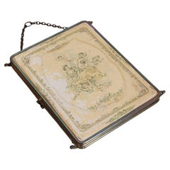 Miroir de courtoisie en trois parties du 19e siècle avec scènes de style rococo