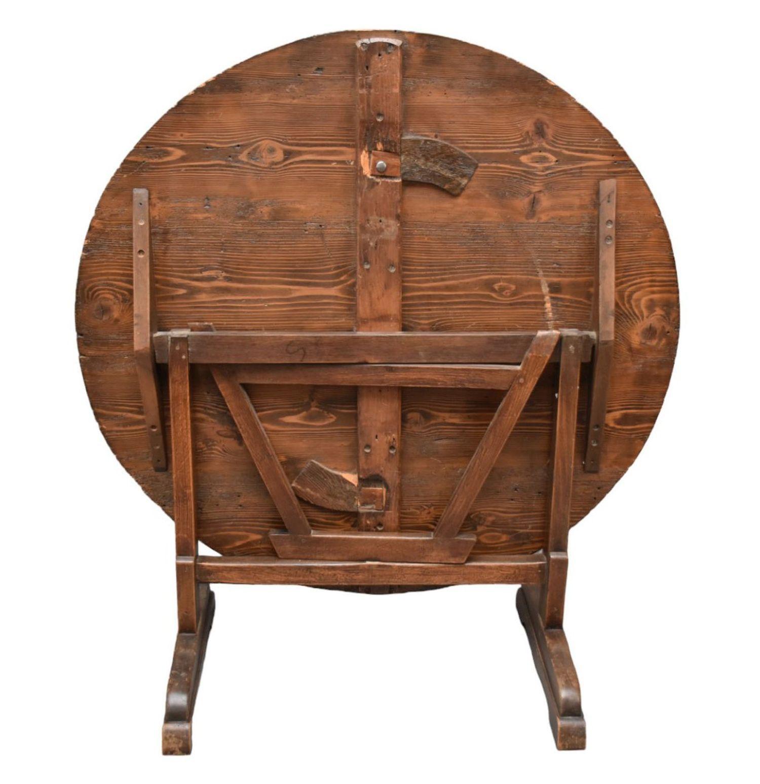 French Provincial French 19th Century Tilt Top Wine Tasting Table