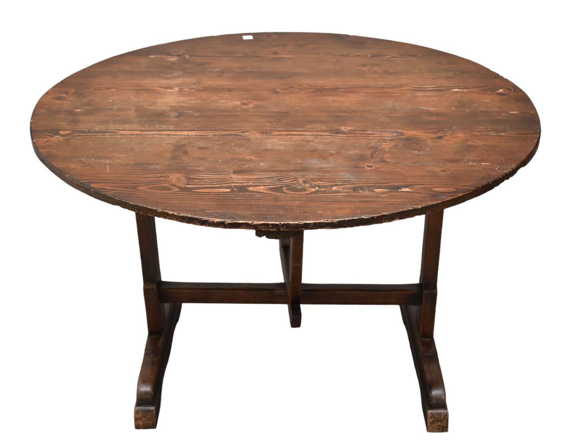 French 19th Century Tilt Top Wine Tasting Table 2