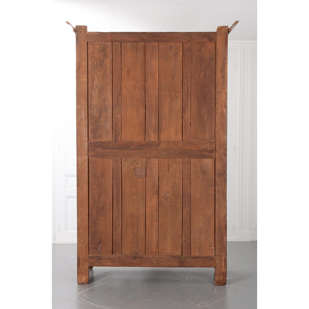 Walnut French 19th Century Transitional Armoire For Sale
