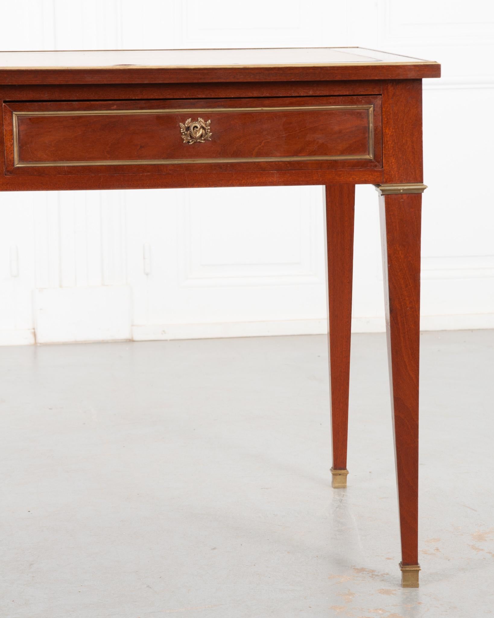 Faceted French 19th Century Transitional Mahogany Desk