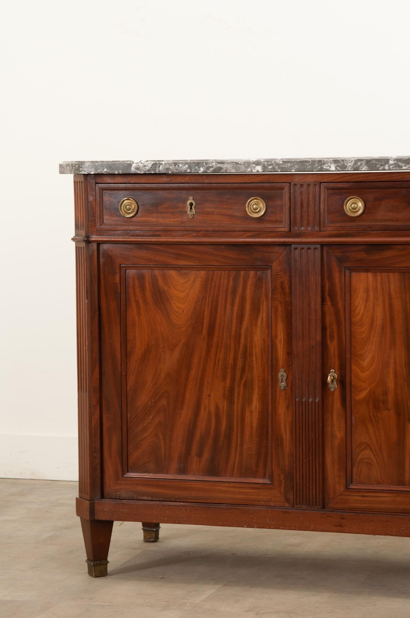 Hand-Carved French 19th Century Transitional Mahogany Enfilade