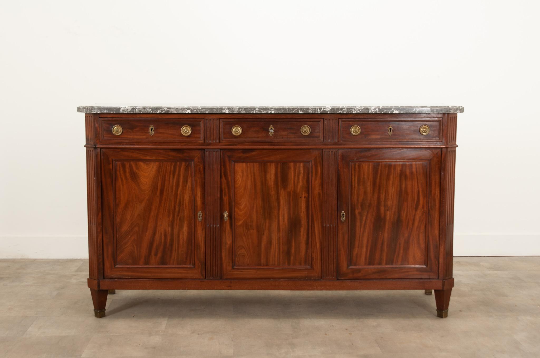French 19th Century Transitional Mahogany Enfilade In Good Condition In Baton Rouge, LA