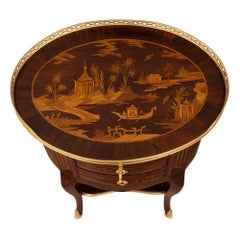 French 19th Century Transitional St. Kingwood, Fruitwood and Ormolu Side Table