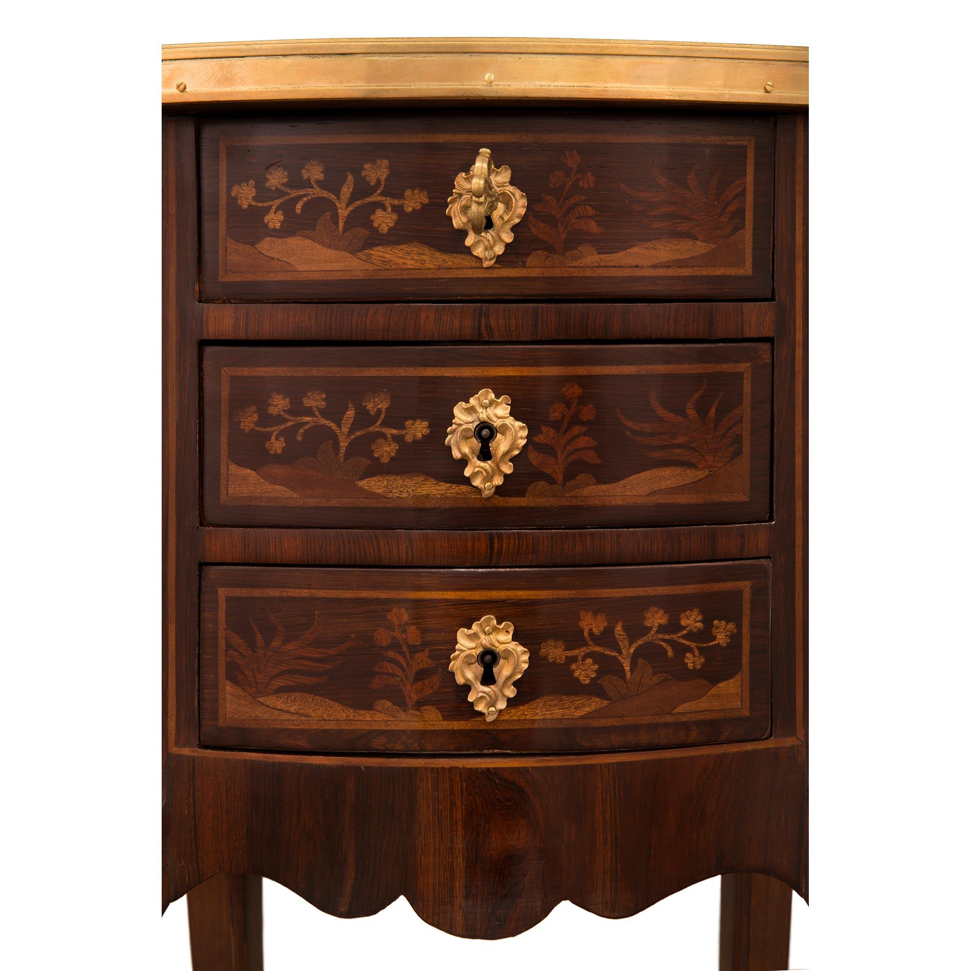 French 19th Century Transitional St. Kingwood, Fruitwood and Ormolu Side Table For Sale 4